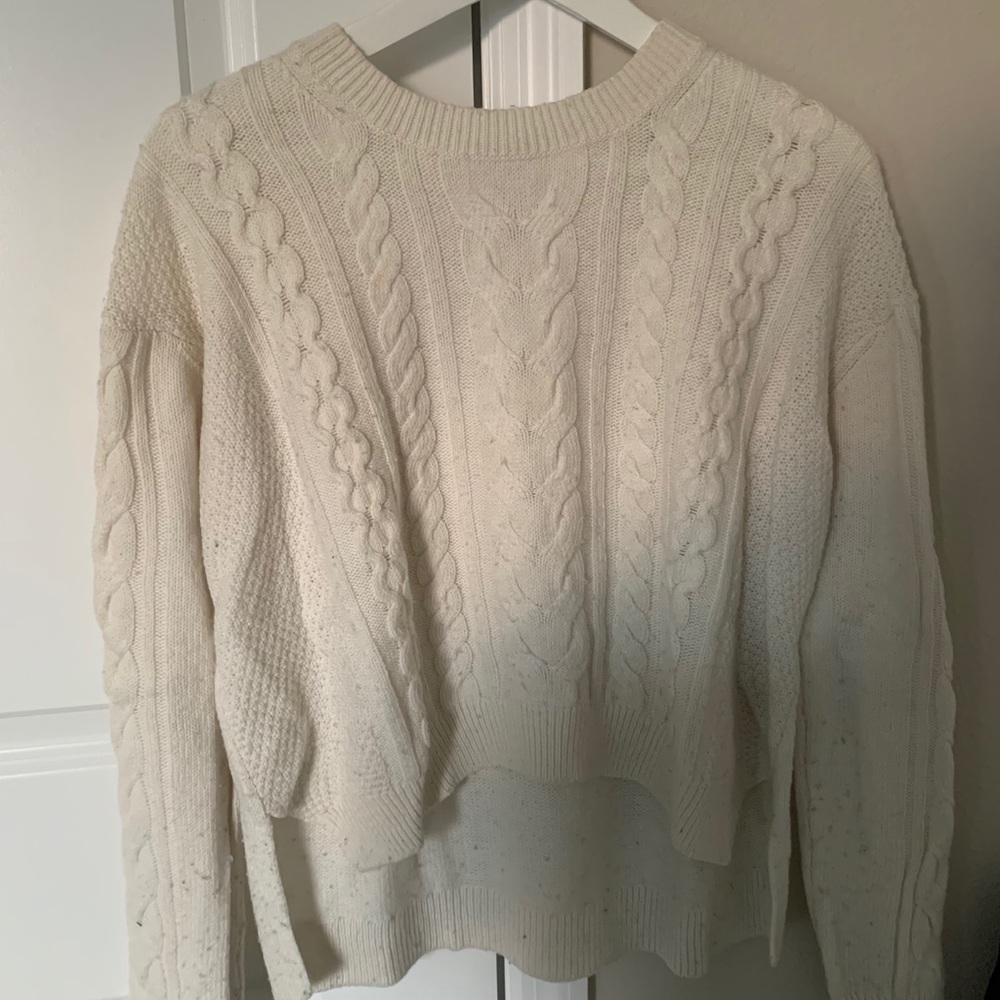 wool blend crop sweater